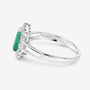 1.22 Carat Genuine Zambian Emerald and White Diamond 10K White Gold Ring-6