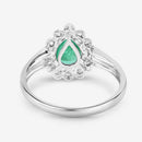 1.22 Carat Genuine Zambian Emerald and White Diamond 10K White Gold Ring-7
