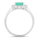 1.22 Carat Genuine Zambian Emerald and White Diamond 10K White Gold Ring-2