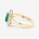 1.22 Carat Genuine Zambian Emerald and White Diamond 10K Yellow Gold Ring-6