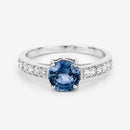 1.90 Carat Genuine Blue Sapphire and White Diamond 14K White Gold Ring-10
