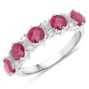 1.61 Carat Genuine Ruby and White Diamond 14K White Gold Ring-5
