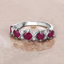 1.61 Carat Genuine Ruby and White Diamond 14K White Gold Ring-8