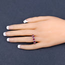 1.61 Carat Genuine Ruby and White Diamond 14K White Gold Ring-9