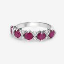 1.61 Carat Genuine Ruby and White Diamond 14K White Gold Ring-12
