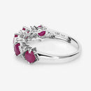 1.61 Carat Genuine Ruby and White Diamond 14K White Gold Ring-13