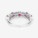 1.61 Carat Genuine Ruby and White Diamond 14K White Gold Ring-14
