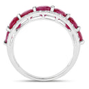 3.24 Carat Genuine Ruby and White Diamond 14K White Gold Ring-6
