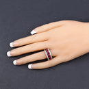3.24 Carat Genuine Ruby and White Diamond 14K White Gold Ring-9