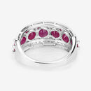 3.24 Carat Genuine Ruby and White Diamond 14K White Gold Ring-14