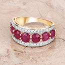 3.24 Carat Genuine Ruby and White Diamond 14K Yellow Gold Ring-8