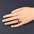 3.24 Carat Genuine Ruby and White Diamond 14K Yellow Gold Ring-9