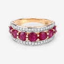 3.24 Carat Genuine Ruby and White Diamond 14K Yellow Gold Ring-10