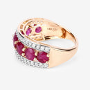 3.24 Carat Genuine Ruby and White Diamond 14K Yellow Gold Ring-12