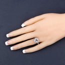 1.58 Carat Genuine Aquamarine and White Diamond 14K Yellow Gold Ring-9