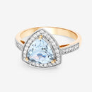 1.58 Carat Genuine Aquamarine and White Diamond 14K Yellow Gold Ring-10