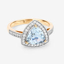 1.58 Carat Genuine Aquamarine and White Diamond 14K Yellow Gold Ring-11