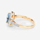 1.58 Carat Genuine Aquamarine and White Diamond 14K Yellow Gold Ring-12