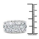 2.44 Carat Genuine Aquamarine & White Topaz .925 Sterling Silver Ring-7
