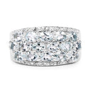 2.44 Carat Genuine Aquamarine & White Topaz .925 Sterling Silver Ring-8