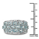 3.24 Carat Genuine Blue Topaz & White Topaz .925 Sterling Silver Ring-6