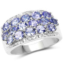 2.76 Carat Genuine Tanzanite and White Topaz .925 Sterling Silver Ring-5