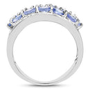 2.76 Carat Genuine Tanzanite and White Topaz .925 Sterling Silver Ring-6