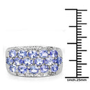2.76 Carat Genuine Tanzanite and White Topaz .925 Sterling Silver Ring-7