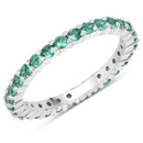 1.02 Carat Genuine Zambian Emerald 14K White Gold Ring-3