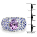 4.21 Carat Genuine Amethyst and Tanzanite .925 Sterling Silver Ring-7