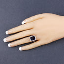 3.70 Carat Genuine Iolite and White Diamond 14K White Gold Ring-9