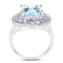 7.41 Carat Genuine Blue Topaz and Tanzanite .925 Sterling Silver Ring-6