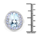 7.41 Carat Genuine Blue Topaz and Tanzanite .925 Sterling Silver Ring-7