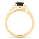 1.73 Carat Genuine Green Tourmaline and White Diamond 14K Yellow Gold Ring-6