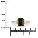 1.73 Carat Genuine Green Tourmaline and White Diamond 14K Yellow Gold Ring-7