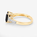1.73 Carat Genuine Green Tourmaline and White Diamond 14K Yellow Gold Ring-12