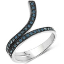 0.46 Carat Genuine Blue Diamond .925 Sterling Silver Ring-4