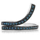 0.46 Carat Genuine Blue Diamond .925 Sterling Silver Ring-6