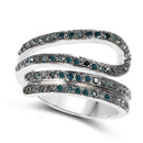 0.83 Carat Genuine Blue Diamond .925 Sterling Silver Ring-5