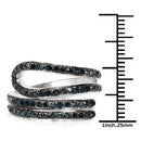 0.83 Carat Genuine Blue Diamond .925 Sterling Silver Ring-6