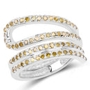 0.83 Carat Genuine Yellow Diamond .925 Sterling Silver Ring-4