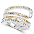 0.83 Carat Genuine Yellow Diamond .925 Sterling Silver Ring-5