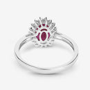 1.58 Carat Genuine Ruby and White Diamond 10K White Gold Ring-7