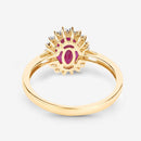1.58 Carat Genuine Ruby and White Diamond 10K Yellow Gold Ring-7