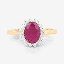 1.58 Carat Genuine Ruby and White Diamond 10K Yellow Gold Ring-8