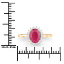 1.58 Carat Genuine Ruby and White Diamond 10K Yellow Gold Ring-3