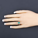 1.34 Carat Genuine Zambian Emerald and White Diamond 10K White Gold Ring-5