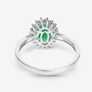 1.34 Carat Genuine Zambian Emerald and White Diamond 10K White Gold Ring-7