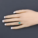 1.34 Carat Genuine Zambian Emerald and White Diamond 10K Yellow Gold Ring-5