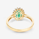 1.34 Carat Genuine Zambian Emerald and White Diamond 10K Yellow Gold Ring-8